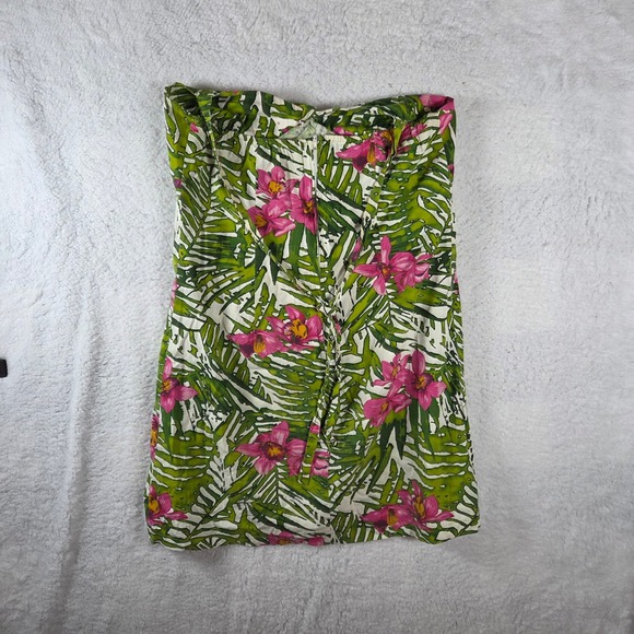 Lipsy Tropical Floral Print Halter Neck Tie Front Mini Dress Women's Size L - Picture 4 of 5
